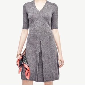 Ann Taylor Gray V Neck Sweater Dress